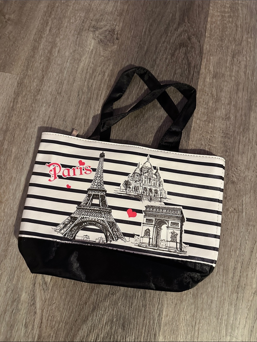Paris Stripe Tote Bag in Black and White